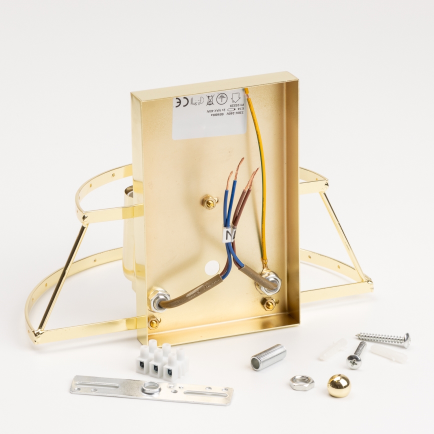 Brilagi - LED Kristalliseinävalaisin MOZART 2xE14/40W/230V kulta
