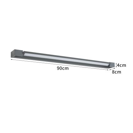Brilagi - LED-kylpyhuonepeilivalaisin AQUA LINE LED/24W/230V 90 cm IP44 antrasiitti