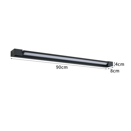 Brilagi - AQUA LINE LED/24W/230V 90 cm IP44 kylpyhuoneen peilivalaisin, musta
