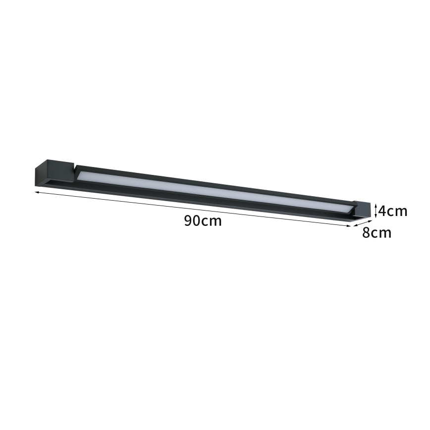 Brilagi - AQUA LINE LED/24W/230V 90 cm IP44 kylpyhuoneen peilivalaisin, musta