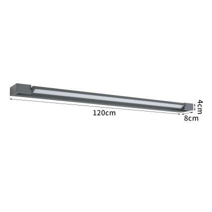 Brilagi - LED-kylpyhuoneen peilivalaisin AQUA LINE LED/36W/230V 120 cm IP44 antrasiitti CRI 90