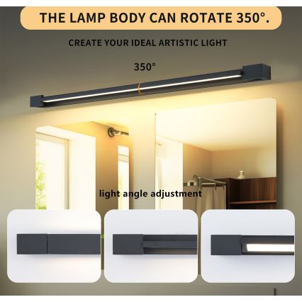 Brilagi - AQUA LINE LED - kylpyhuoneen peilivalaisin LED/36W/230V 120 cm IP44 musta CRI 90