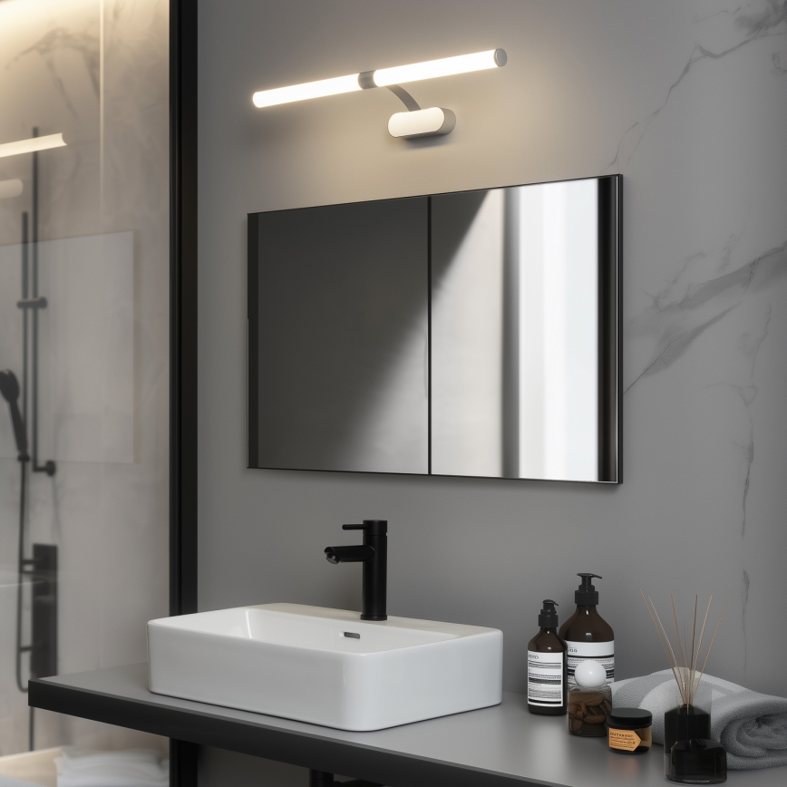 Brilagi - LED-peilivalaisin kylpyhuoneeseen 2-in-1 TUBEO LED/8W/230V 60 cm IP44 hopea