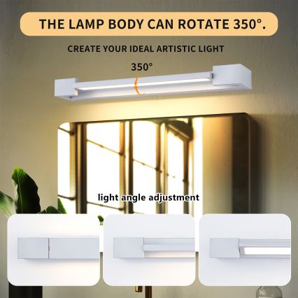 Brilagi - LED-kylpyhuoneen peilivalaisin AQUA LINE LED/12W/230V 45 cm IP44 mattakromi CRI 90