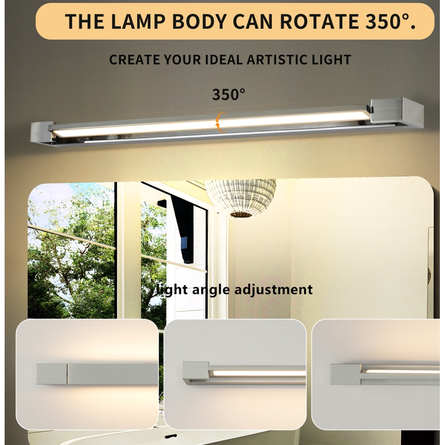 Brilagi - LED-peilivalaisin kylpyhuoneeseen AQUA LINE LED/24W/230V 90 cm IP44 kiillotettu kromi CRI 90