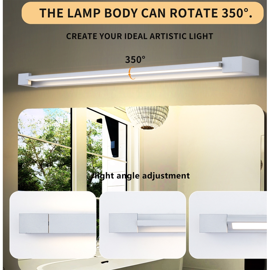 Brilagi - AQUA LINE LED-kylpyhuoneen peilivalaisin 24W 230V 90 cm IP44, mattakromi, CRI 90