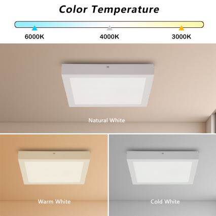 Brilagi - LED-kattovalaisin kylpyhuoneeseen FRAME LED/24W/230V 30x30 cm 3000/4000/6000K IP44 valkoinen