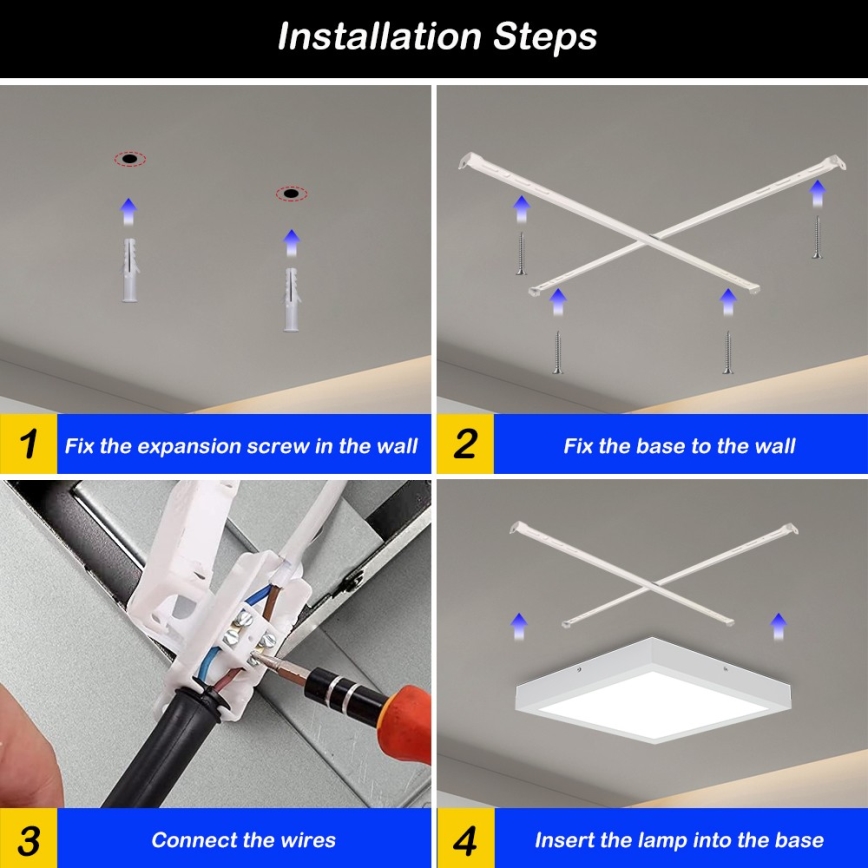 Brilagi - LED-kattovalaisin kylpyhuoneeseen FRAME LED/24W/230V 30x30 cm 3000/4000/6000K IP44 valkoinen