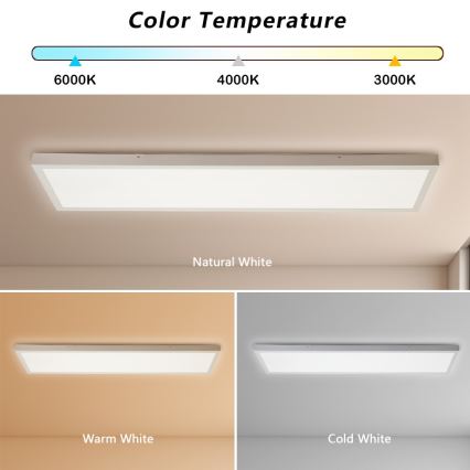 Brilagi - LED-kattovalaisin kylpyhuoneeseen FRAME LED/50W/230V 30x120 cm 3000/4000/6000K IP44 valkoinen