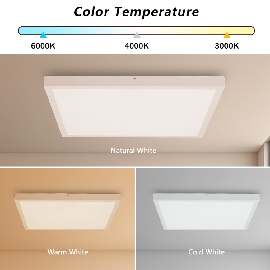Brilagi - LED-kattovalaisin kylpyhuoneeseen FRAME LED/50W/230V 60x60 cm 3000/4000/6000K IP44 valkoinen