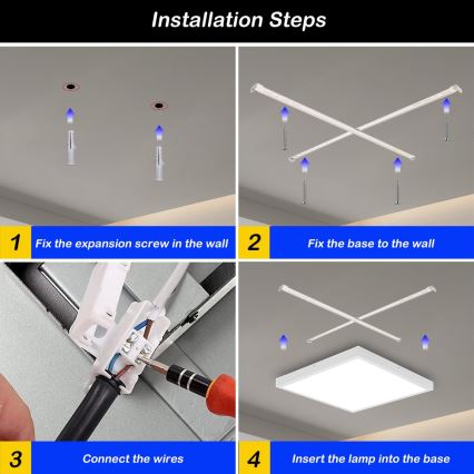 Brilagi - LED-kattovalaisin kylpyhuoneeseen FRAME LED/50W/230V 60x60 cm 3000/4000/6000K IP44 valkoinen