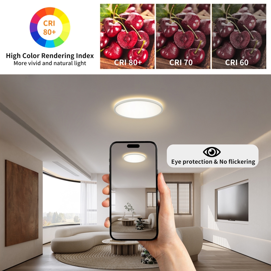 Brilagi - LED-kattovalaisin kylpyhuoneeseen ULTRA SLIM LED/12W/230V halkaisija 22,5 cm valkoinen IP54