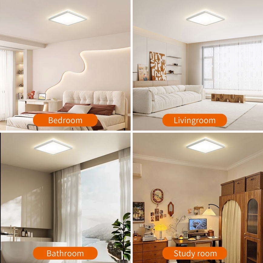 Brilagi - LED-kattovalaisin kylpyhuoneeseen ULTRA SLIM LED/18W/230V 30x30 cm valkoinen IP54