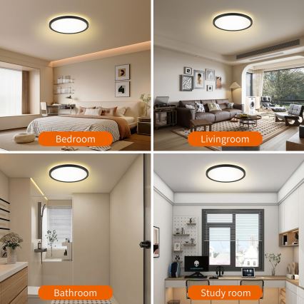 Brilagi - LED-kattovalaisin kylpyhuoneeseen ULTRA SLIM LED/18W/230V halkaisija 30 cm musta IP54