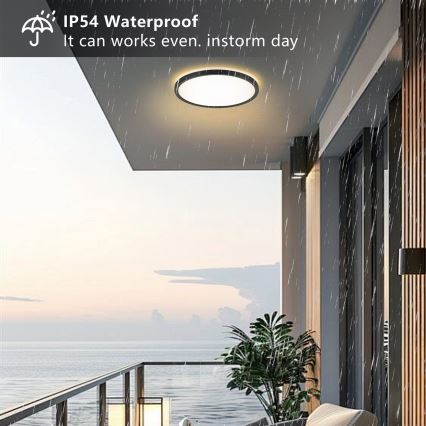 Brilagi - LED-kattovalaisin kylpyhuoneeseen ULTRA SLIM LED/24W/230V halkaisija 42 cm musta IP54