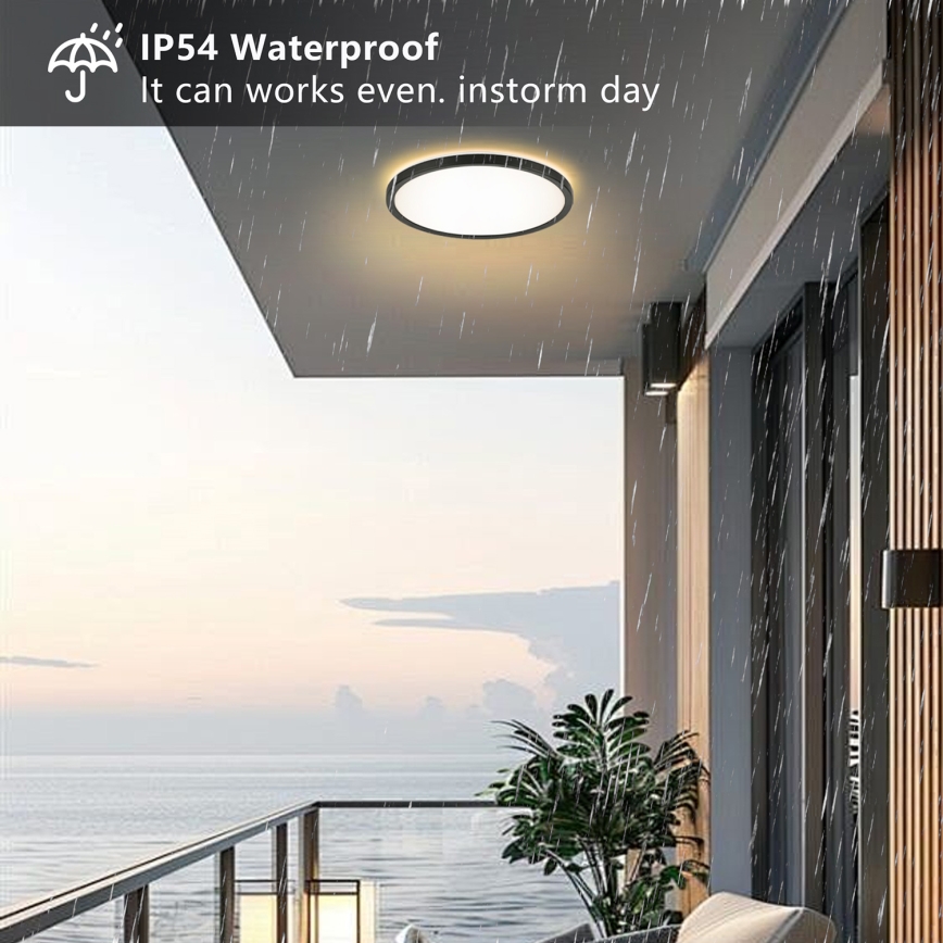 Brilagi - LED-kattovalaisin kylpyhuoneeseen ULTRA SLIM LED/24W/230V halkaisija 42 cm musta IP54
