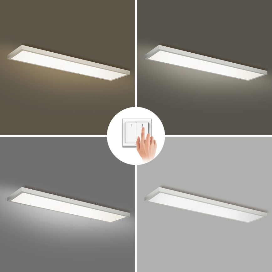 Brilagi - FRAME LED kylpyhuoneen kattovalaisin 50W/230V 3000/4000/6000K 120 x 30 cm IP44 hopea