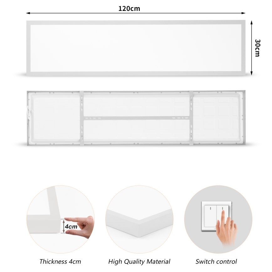 Brilagi - FRAME LED kylpyhuoneen kattovalaisin 50W/230V 3000/4000/6000K 120 x 30 cm IP44 hopea