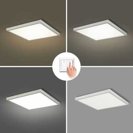 Brilagi - LED-kylpyhuoneen kattovalaisin FRAME LED/50W/230V 3000/4000/6000K 60x60 cm IP44 hopea