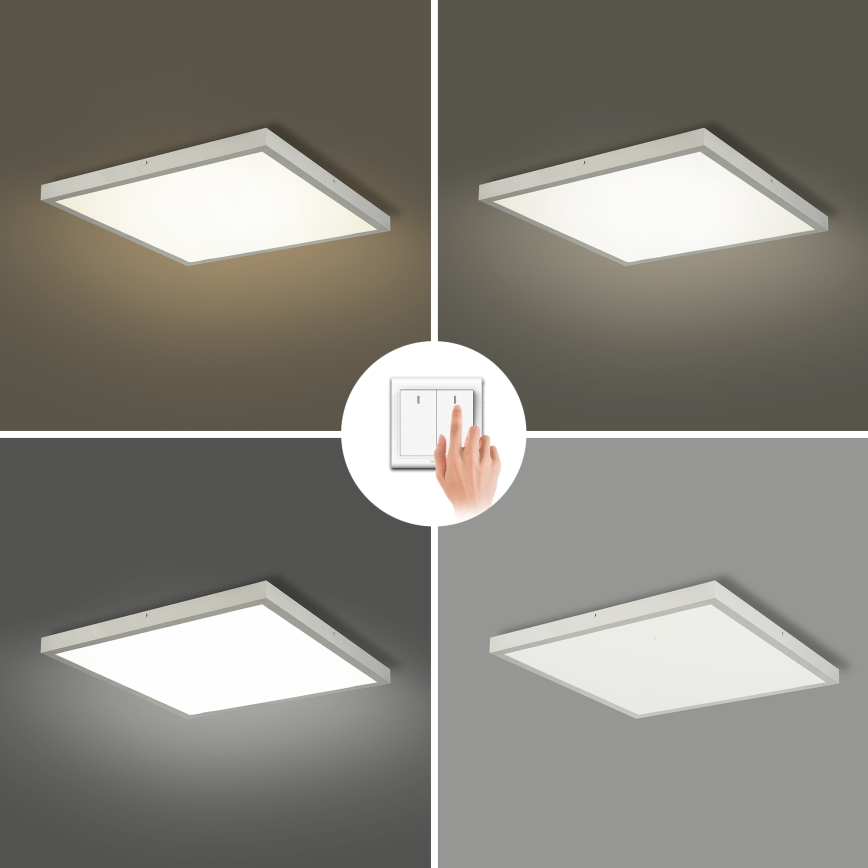 Brilagi - LED-kylpyhuoneen kattovalaisin FRAME LED/50W/230V 3000/4000/6000K 60x60 cm IP44 hopea