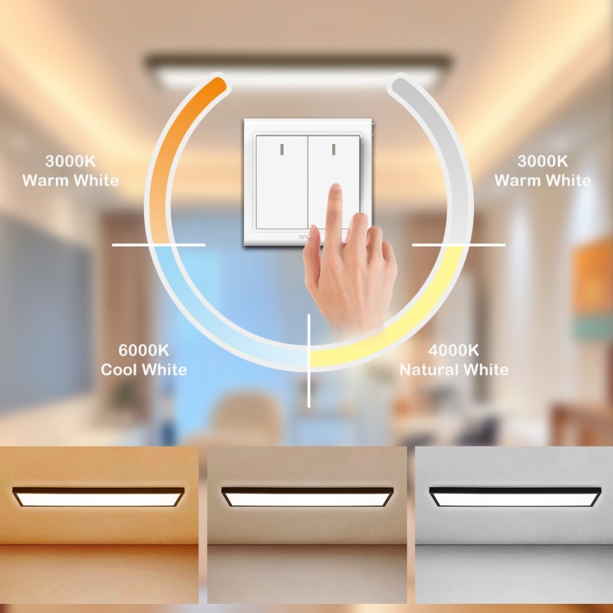 Brilagi - LED-kylpyhuoneen kattovalaisin FRAME LED/50W/230V 120x30 cm 3000/4000/6000K IP44 musta