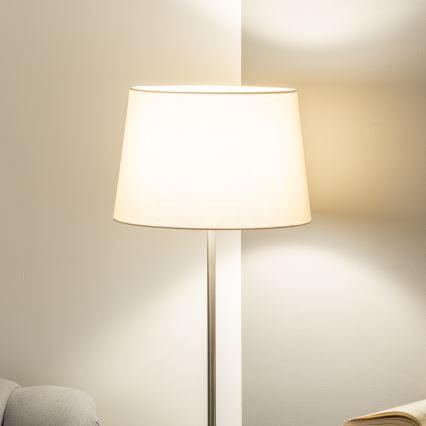 Brilagi - LED-lattiavalaisin CERIA 1xE27/40W/230V halkaisija 30 cm beessi/matattu kromi