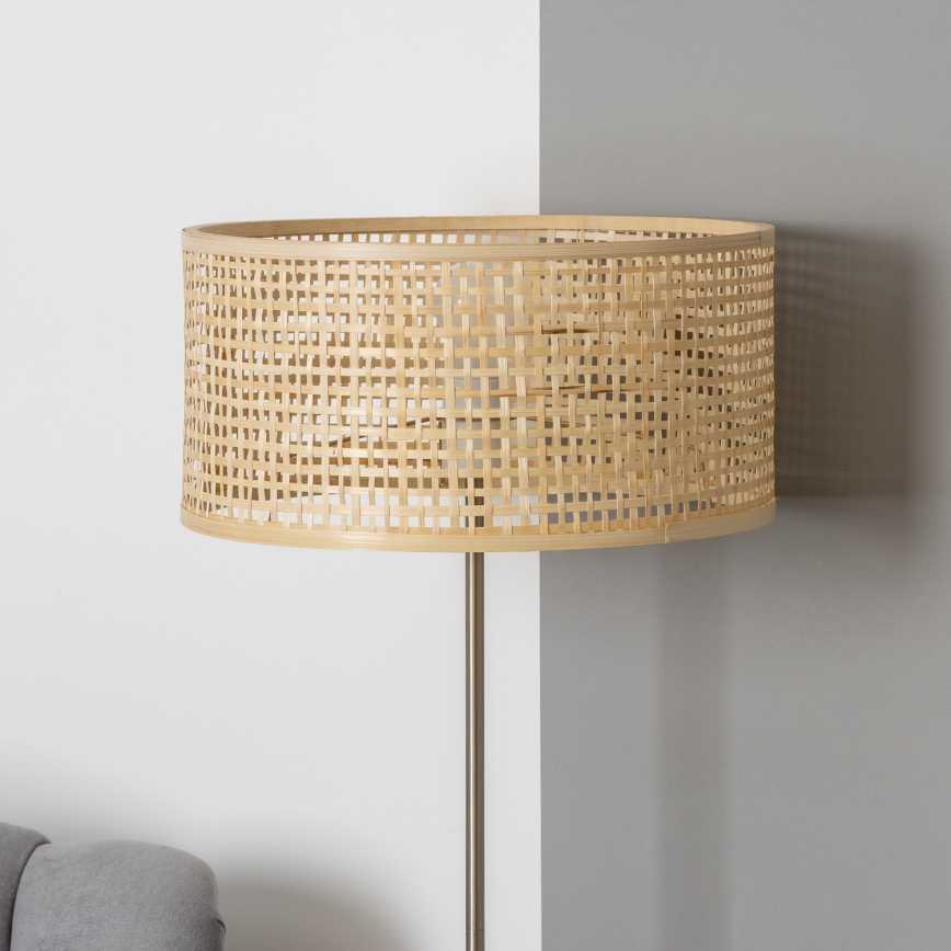 Brilagi - LED-lattiavalaisin CERIA 1xE27/40W/230V halkaisija 40 cm bambu/mattakromi