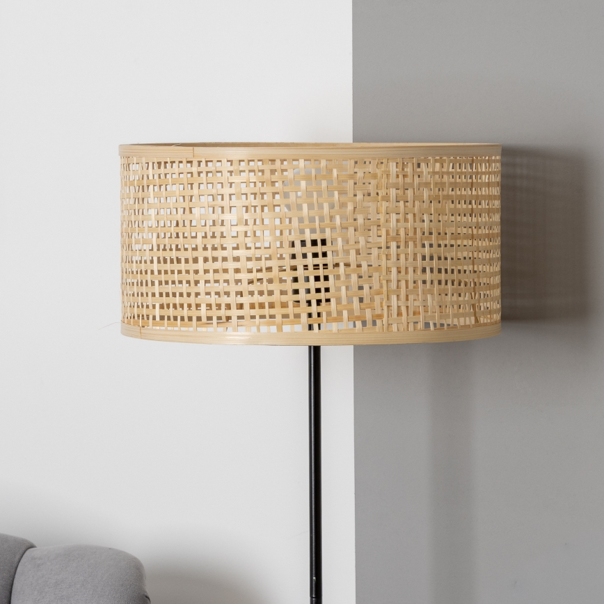 Brilagi - LED-lattiavalaisin CERIA 1xE27/40W/230V halkaisija 40 cm bambu/musta