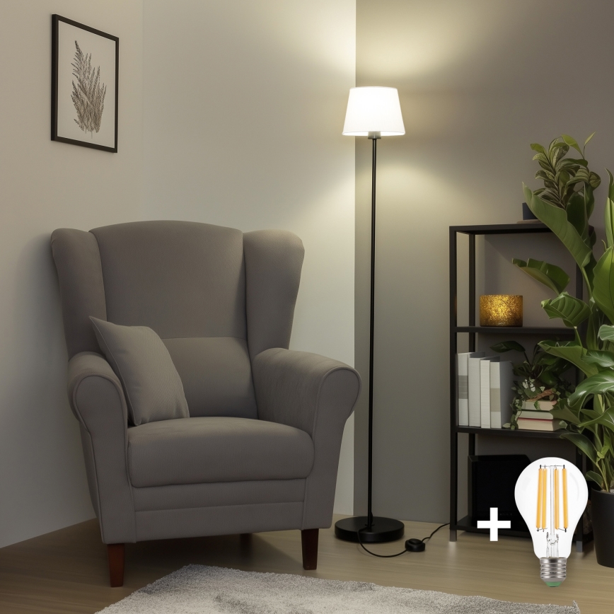 Brilagi - LED-lattiavalaisin CERIA 1xE27/40W/230V Ø 20,5 cm valkoinen/musta