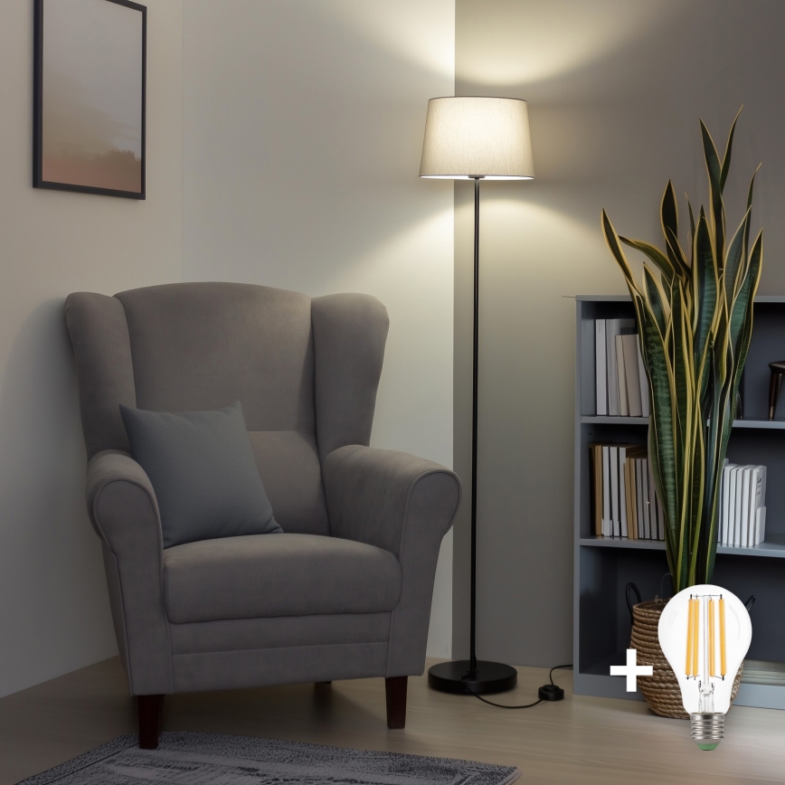 Brilagi - LED-lattiavalaisin CERIA 1xE27/40W/230V Ø 30 cm harmaa/musta