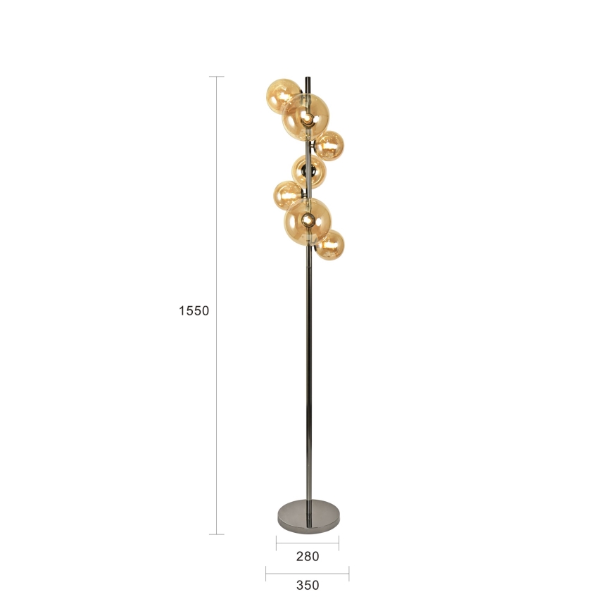 Brilagi - LED-lattiavalaisin MILLA 7xG9/3W/230V kiiltävä kromi/kulta