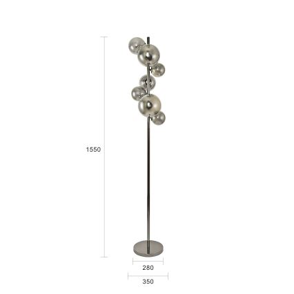 Brilagi - LED-lattiavalaisin MILLA 7xG9/3W/230V kiiltävä kromi/savuinen