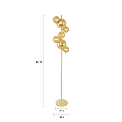 Brilagi - LED-lattiavalaisin MILLA 7xG9/3W/230V kulta