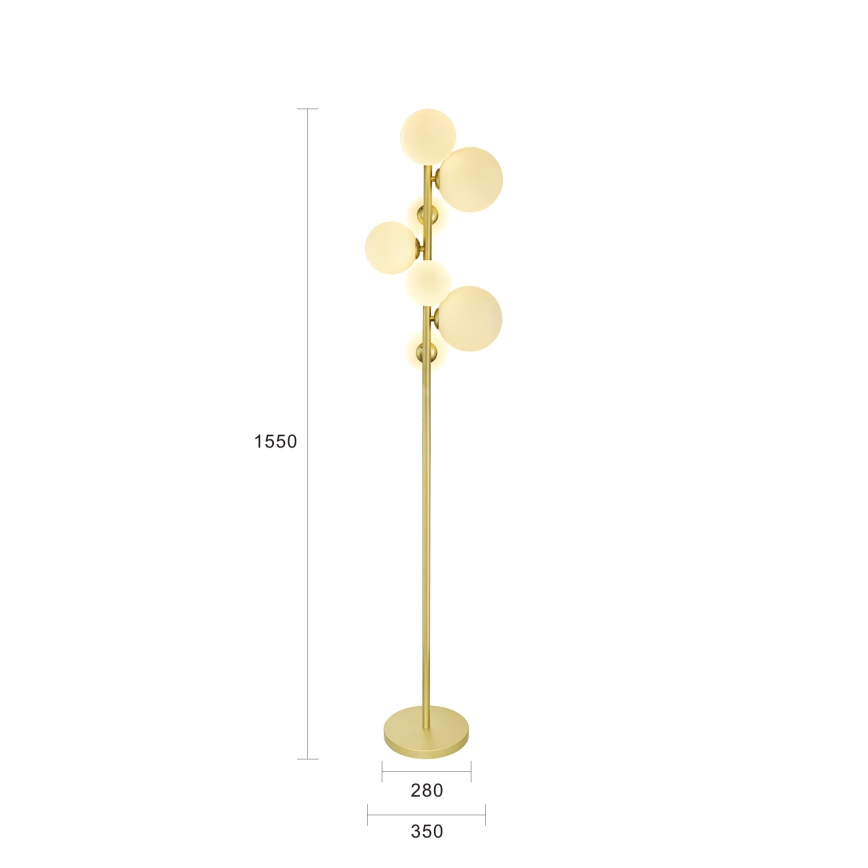Brilagi - LED-lattiavalaisin MILLA 7xG9/3W/230V kulta/valkoinen