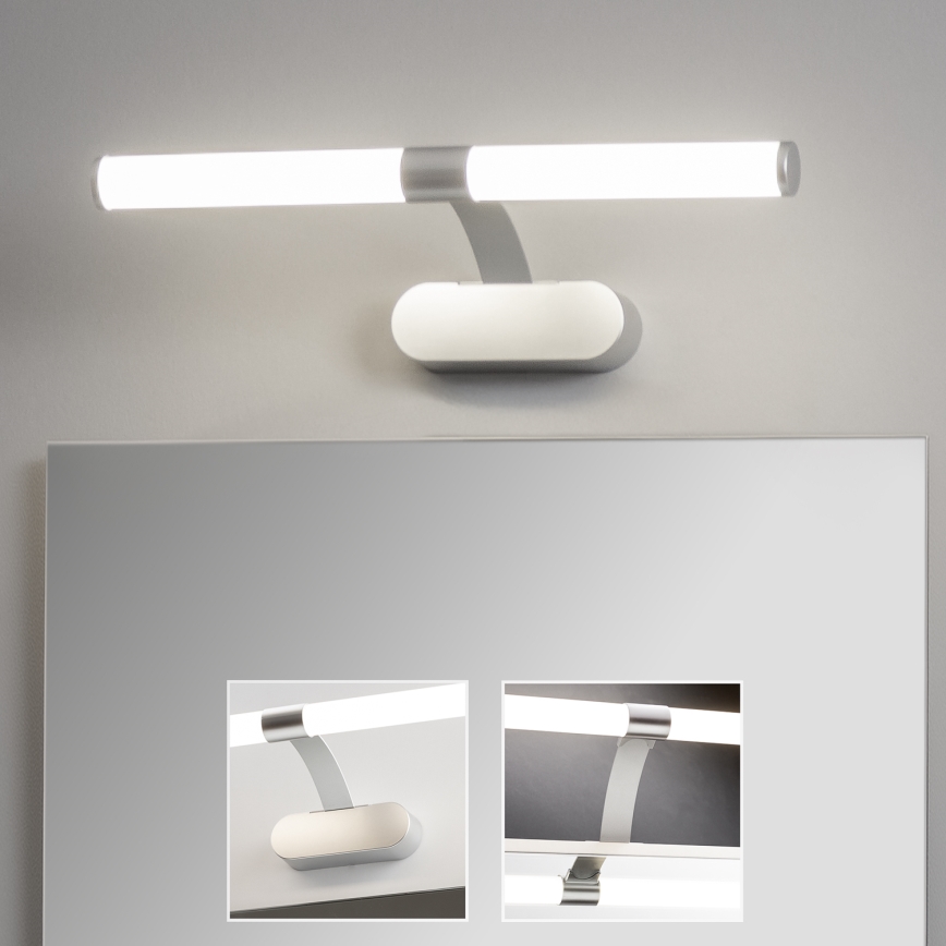 Brilagi - LED-peilivalaisin kylpyhuoneeseen 2-in-1 TUBEO LED/6W/230V 40 cm IP44 hopea
