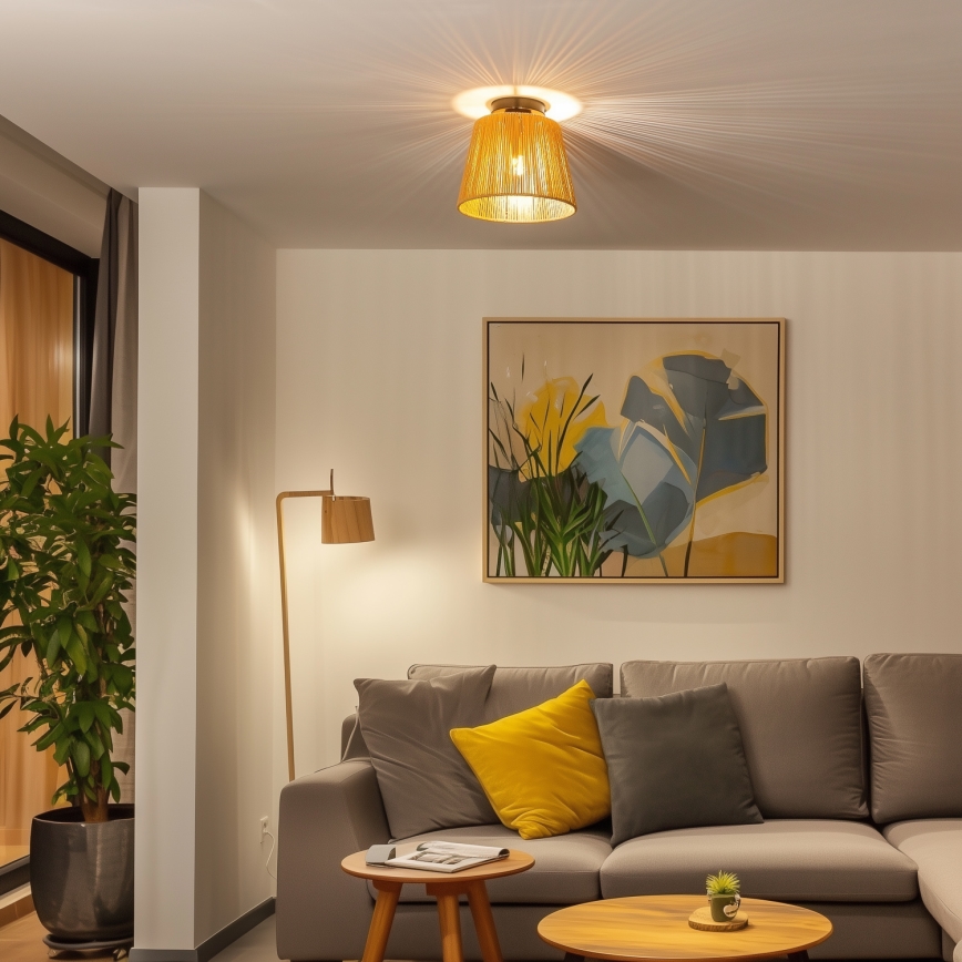 Brilagi - LED-pinta-asennettava kattovalaisin CERIA BOHO 1xE27/40W/230V, halkaisija 28 cm, ruskea