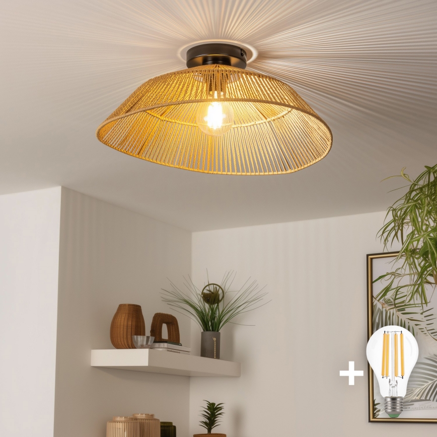 Brilagi - LED-pinta-asennettava kattovalaisin CERIA BOHO 1xE27/40W/230V Ø 50 cm ruskea