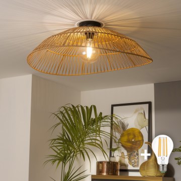Brilagi - LED-pinta-asennettava kattovalaisin CERIA BOHO 1xE27/40W/230V Ø 70 cm ruskea