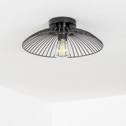 Brilagi - LED-pinta-asennettava kattovalaisin CERIA WIRE 1xE27/40W/230V, halkaisija 38 cm, musta