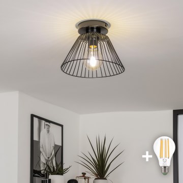 Brilagi - LED-pinta-asennettava kattovalaisin CERIA WIRE 1xE27/40W/230V Ø 21 cm musta