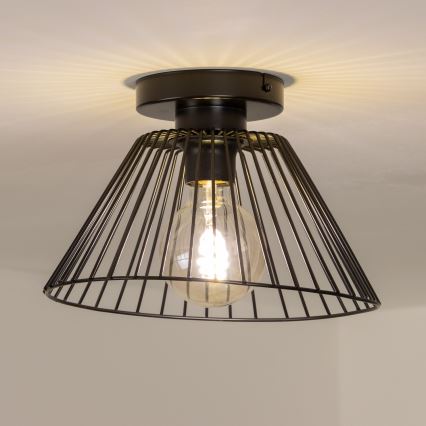 Brilagi - LED-pinta-asennettava kattovalaisin CERIA WIRE 1xE27/40W/230V, Ø 30 cm, musta