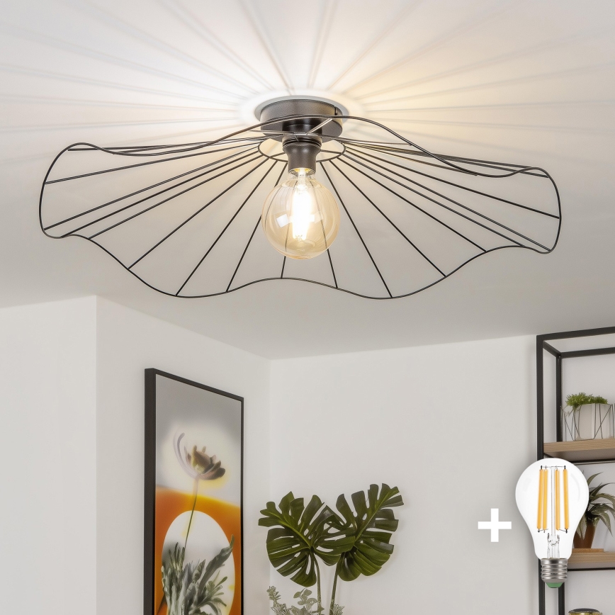 Brilagi - LED-pinta-asennettava kattovalaisin CERIA WIRE 1xE27/40W/230V Ø 80 cm musta