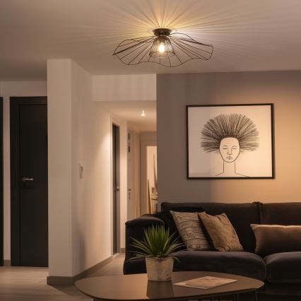 Brilagi - LED-pinta-asennettava lusteri CERIA WIRE 1xE27/40W/230V Ø 80 cm musta