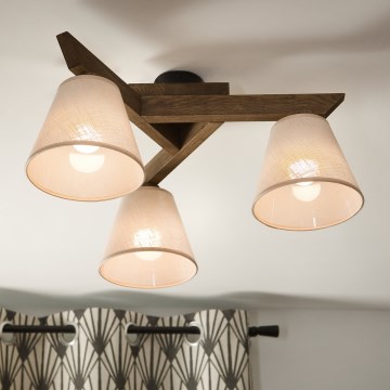 Brilagi - LED Pinta kattovalaisin ANTHONY 3xE14/40W/230V tammi-pähkinä/beige