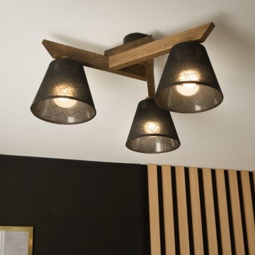 Brilagi - LED Pinta kattovalaisin ANTHONY 3xE14/40W/230V tammi-pähkinä/musta