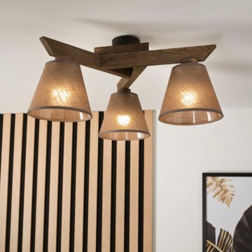 Brilagi - LED Pinta kattovalaisin ANTHONY 3xE14/40W/230V tammi-pähkinä/ruskea