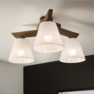 Brilagi - LED Pinta kattovalaisin ANTHONY 3xE14/40W/230V tammi-pähkinä/valkoinen