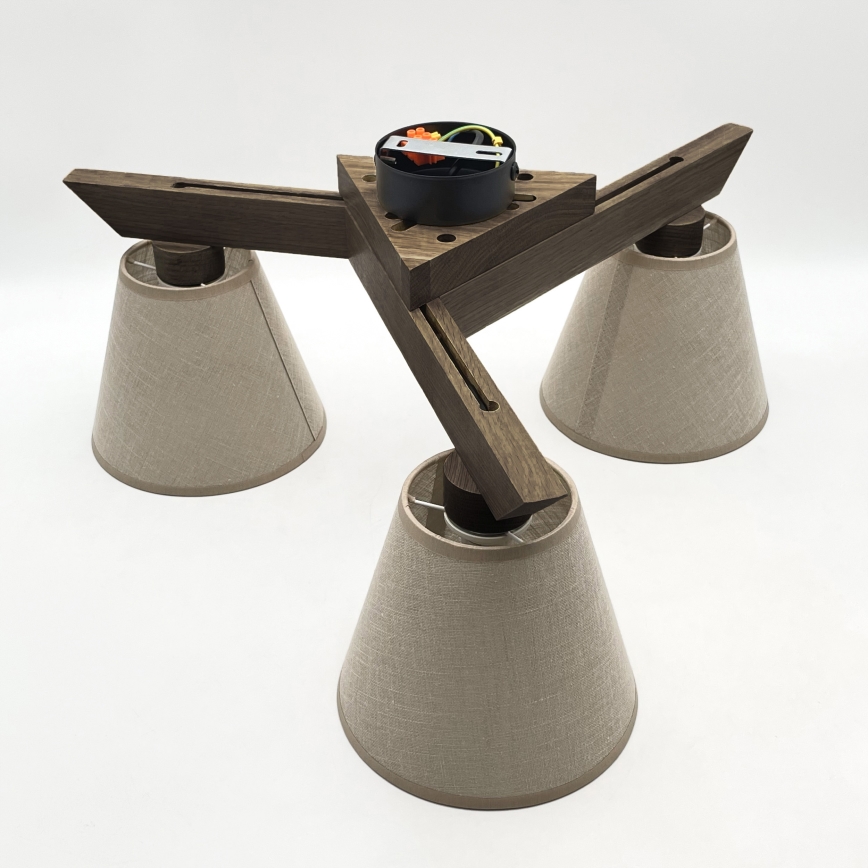 Brilagi - LED Pinta-asennettava kattovalaisin ANTHONY 3xE14/40W/230V tammi pähkinä/beige