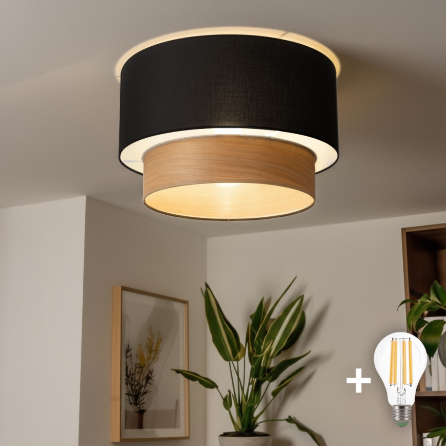 Brilagi - LED-pintakiinnitteinen kattokruunu CERIA 1xE27/40W/230V Ø 50 cm musta/beige