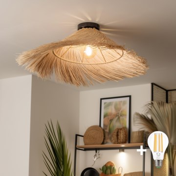 Brilagi - LED-pintakiinnitteinen kattokruunu CERIA BOHO 1xE27/40W/230V, halkaisija 100 cm, rottinki